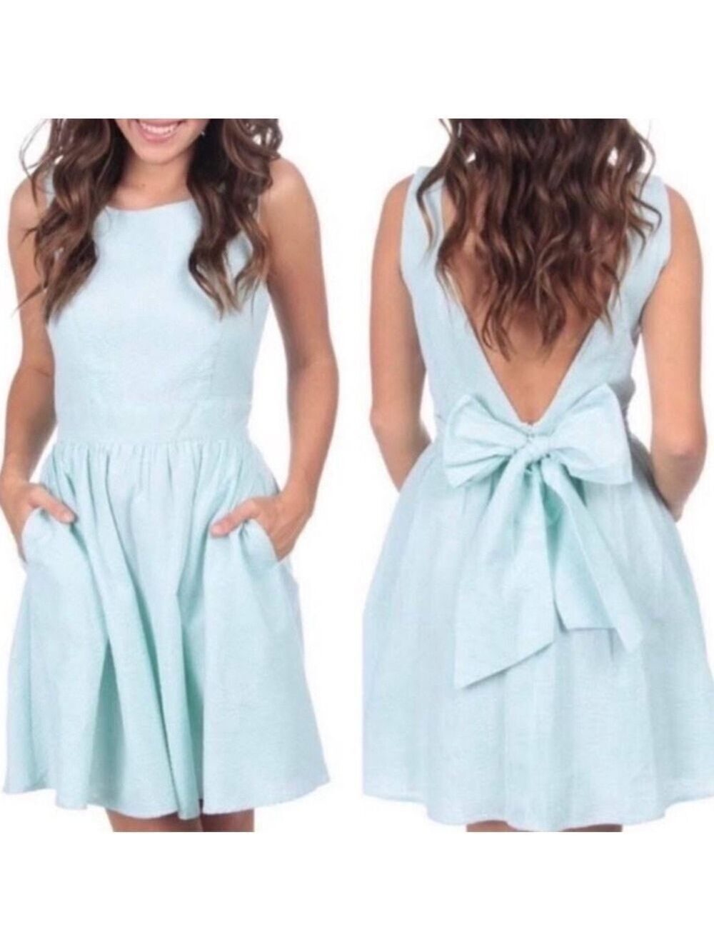 Lauren James Emerson Pinstriped Seersucker Sun Minimalist Party Dress Easter H15